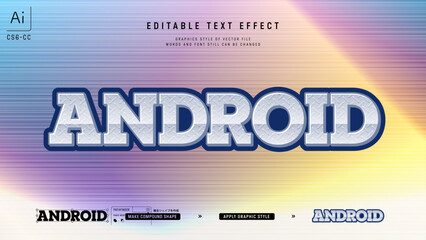 工事現場の縞鋼板模様デザインのテキストエフェクト。編集可能なグラフィックスタイルテンプレート。
