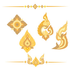 vector illustration of Thai art elements for decoration 