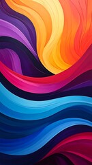 Abstract vibrant wavy colorful design