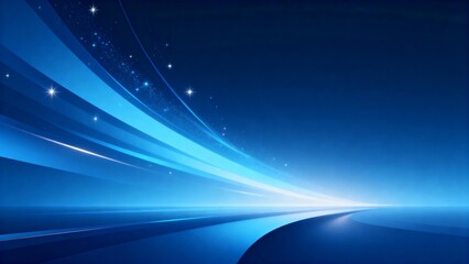 Blue abstract light trails