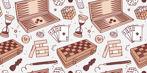 A pattern of hand-drawn board games.