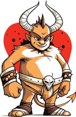 Cute demon cartoon illustration