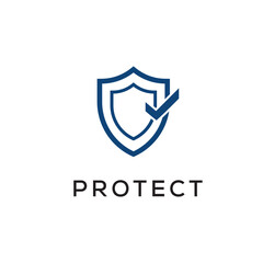 Shield secure guard protect logo design.
