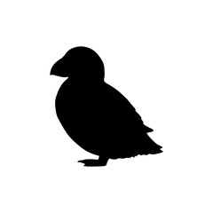 Baby puffin silhouette vector flat illustration design.