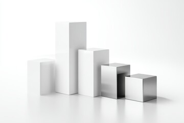 Geometric shapes, white and silver