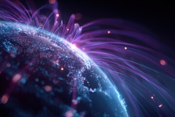 Earth with glowing network