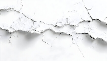 Fototapeta premium Detailed close-up of cracked white wall texture with unique patterns and depth.