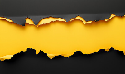 Yellow Torn paper top view, Black Friday concept, Black Friday Composition, discount banner.