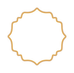 Golden ornamental vignette 3d border. Geometric shiny frame with ornate golden decoration. For certificates, awards, stamps, labels, badges, various design. Vector illustration