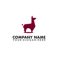 Simple alpaca animal logo isolated background