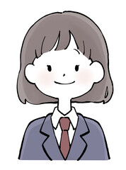 ブレザー制服の女子・上半身