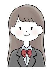 ブレザー制服の女子・上半身