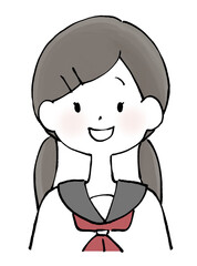 セーラー服を着た女子・上半身