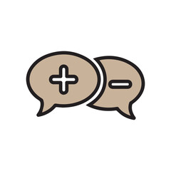 Fototapeta premium Positive and Negative Conversation Speech Bubble Vector