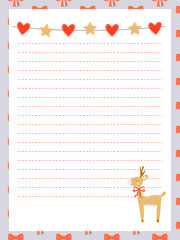 Cute reindeer holiday writing paper for kids and family notes. Great for Christmas letters, festive wishes, and printable stationery.