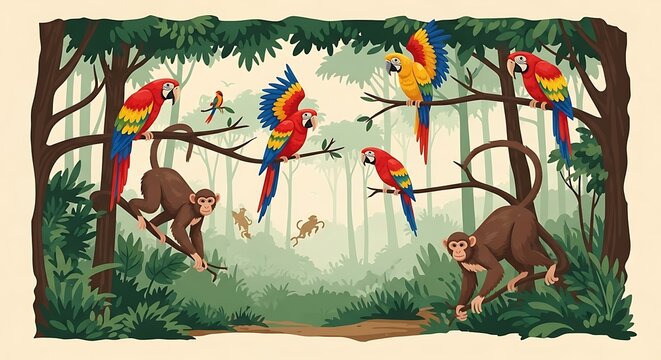 Jungle wildlife scene. (1)