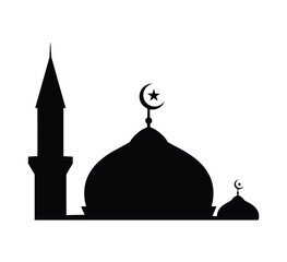 Mosque silhouette, a symbol of islamic architecture