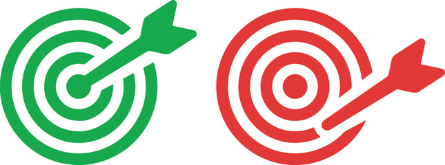 target, dartboard, arrow, bullseye, goal, objective, success, failure, hit, miss, accuracy, precision, aim, strategy, game, sport, competition, symbol, icon, illustration, graphic, design, green, red,