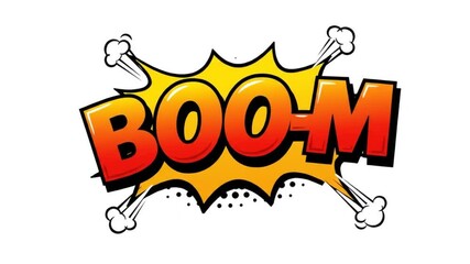 Explosive BOOM Graphic - Dynamic Comic Book Style Animation for Impactful Visuals. - Powered by Adobe
