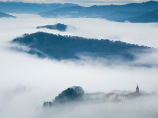 Fog in Leaburu, Gipuzkoa, Spain