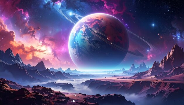 Alien planet landscape
