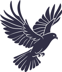 Silhouette of a hand reaching towards a bird in flight