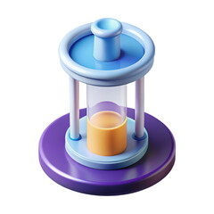 Stylized hourglass cartoon render time management concept smooth pastel colors 3d illustration isolated on transparent background