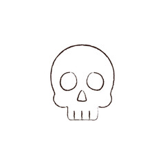 line vector illustration of a skull. hand drawn halloween skull. spooky skull.
