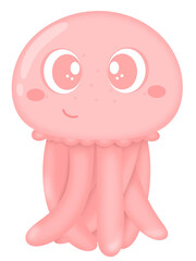 Cute Pastel Jellyfish Cartoon