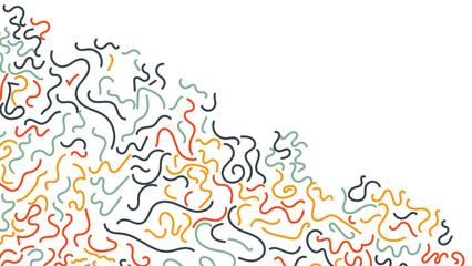 Colorful line drawing doodle seamless pattern. Creative minimalist line draw background trendy design. 