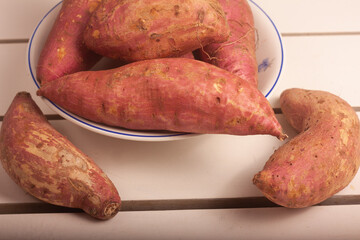 sweet potato on a desk