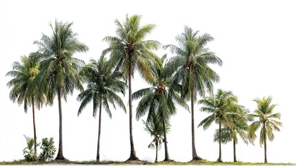 bark. Tropical coconut trees with distinct textures, isolated for a crisp botanical focus. gardening catalogs, home-decor guides, designed for home decor and floral branding, used by clinicians.