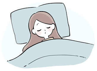 仰向けで眠る女性