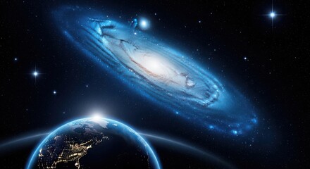 Vast Universe Galaxy Earth Orbiting Star