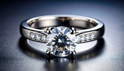 Diamond ring on dark background