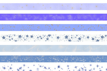 Blue Christmas Washi Tape with Glitter Stars – Holiday PNG