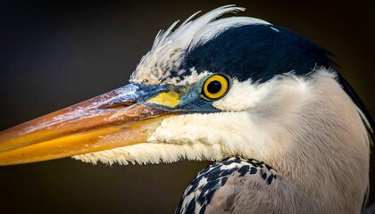Close-up profile of a grey heron (1)