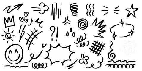 Set of hand drawn doodle expr...