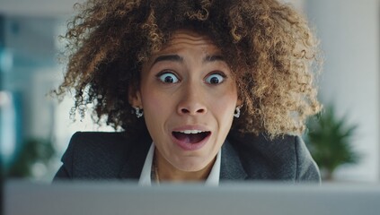 Surprised Person Looking at Laptop