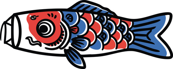Illustration of carp streamer, annual event, Koinobori