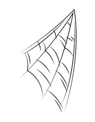 Spider web for Halloween. Black hand drawn illustration.