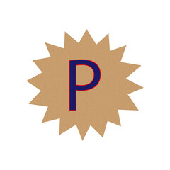 Starburst letter p icon simple graphic design