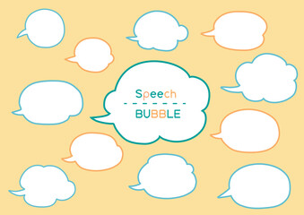 ポップでかわいい手書き風 マンガ用 吹き出しイラスト ベクター素材