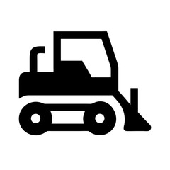 Yellow heavy industrial machinery isolated on a white background, including a toy tractor, truck, and construction equipment