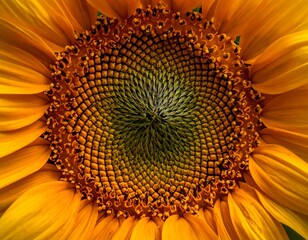 Close-up sunflower center