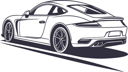 Sleek modern sports car silhouette design for automotive enthusiasts