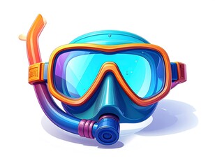 Colorful scuba diving mask and snorkel