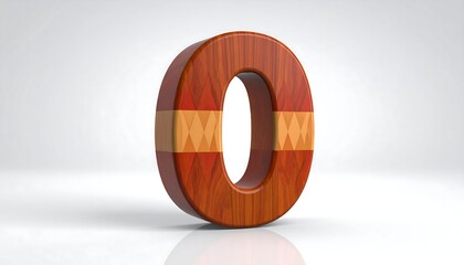 3D Wooden Number Zero