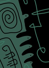 Minimal abstract image for printing. Picture for modern interiors. The picture is painted by hand on a tablet. © neurostructure