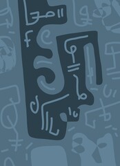 Minimal abstract image for printing. Picture for modern interiors. The picture is painted by hand on a tablet. © neurostructure